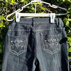 LIFO DENIM embroidered lowrise flare jeans